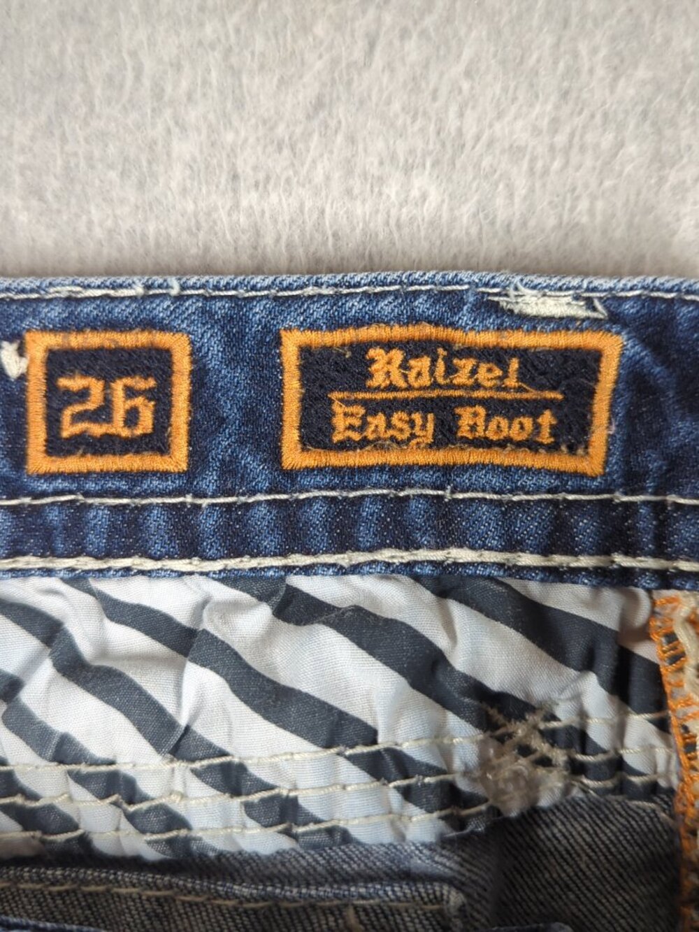 Rock Revival Jeans Women's 26 (Fits 29x28.5) Blue Raizel Easy Boot Thick Stitch - Picture 3 of 11